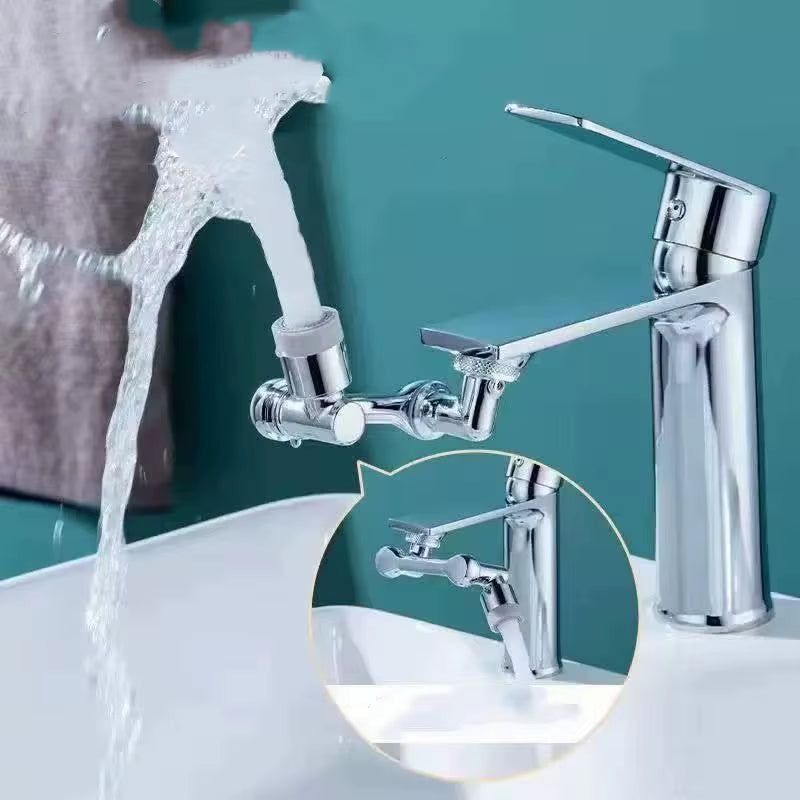 AquaTwist™ 1080° Rotating Faucet Sprayer – Universal Metal Tap Extender with Aerator Nozzle & 22/24mm Adaptor